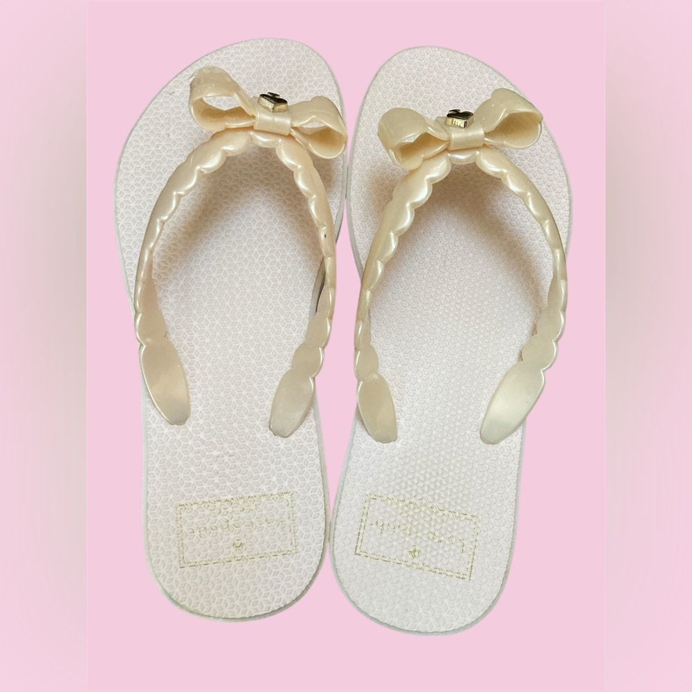 Kate Spade ‘Denise’ pale pink/ivory flip flops size 5M GUC - Picture 3 of 7